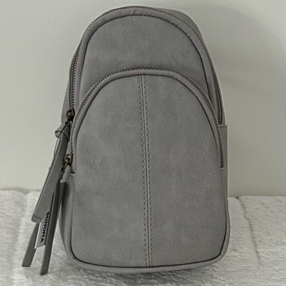 Sonoma Goods for Life Acosta Sling Bag Vegan Leather, Gray, New